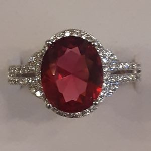 Sterling silver ruby ring size 9, new